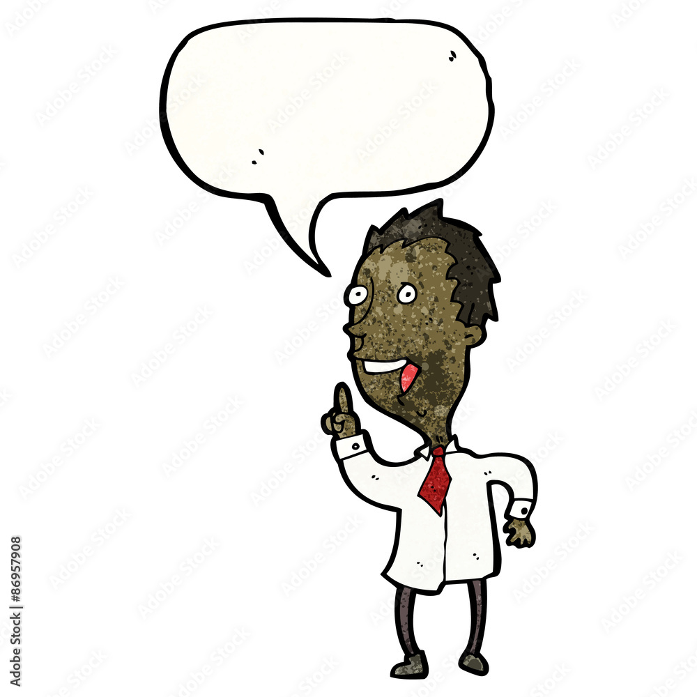 Obraz premium enthusiastic man with speech bubble cartoon