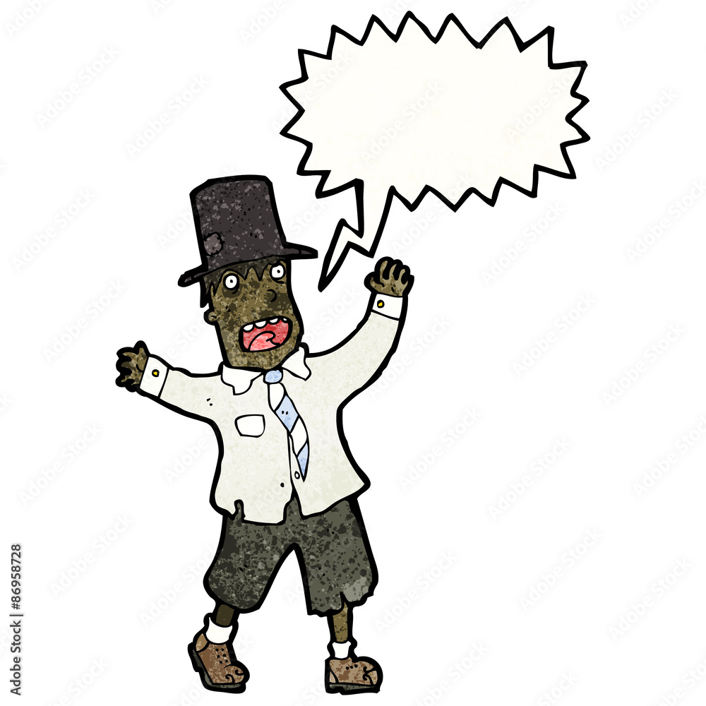 Fototapeta premium cartoon crazy tramp