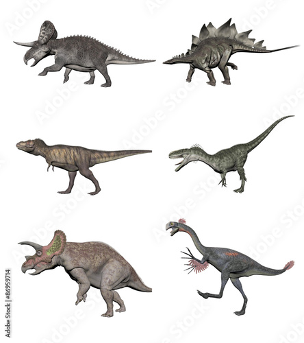Set of dinosaurs - 3D render © Mariephotos