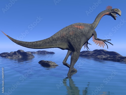 gigantoraptor dinosaur - 3d render © Mariephotos