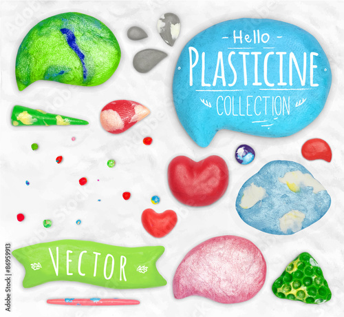Set of plasticine objects