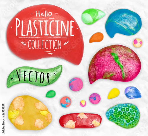 Set of plasticine symbols