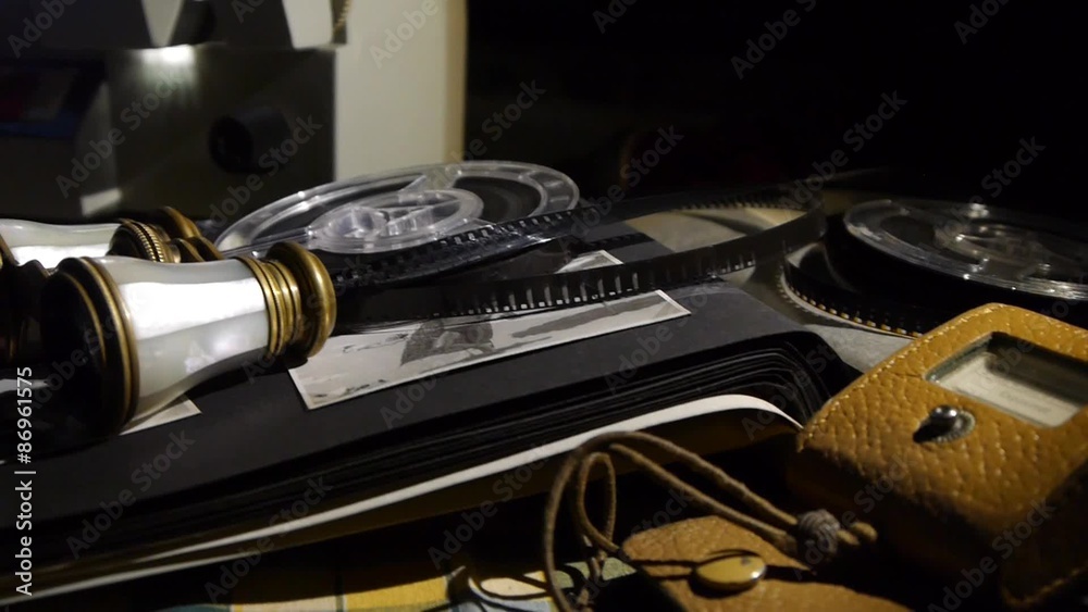 Retro 8 Mm film camera - film equipment - historic photographs - nostalgic memories