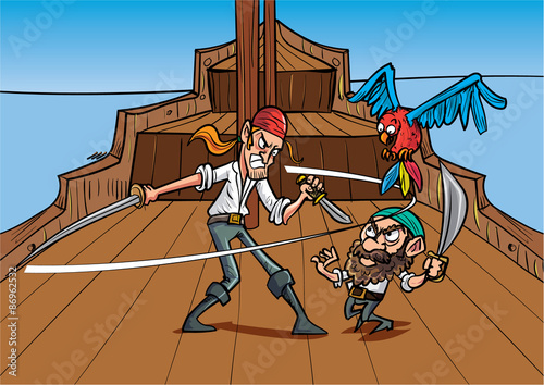Catoon priates dueling