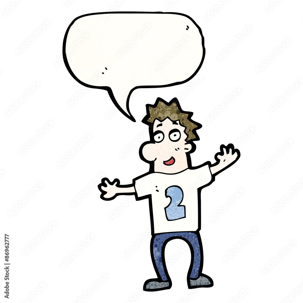 cartoon man in shirt with number 2 cartoon man in shirt with number 2