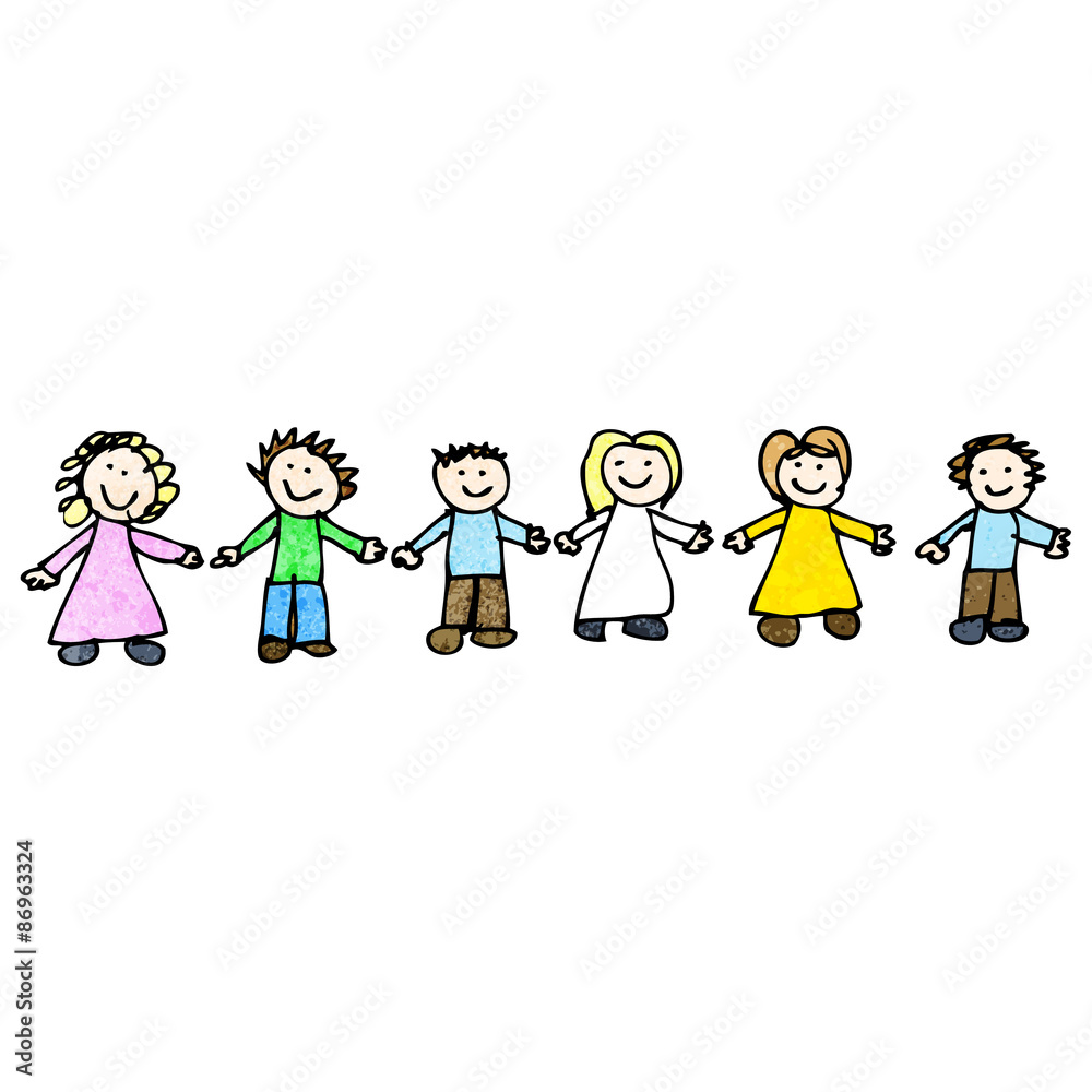 child's drawing of friends holding hands child's drawing of friends holding hands