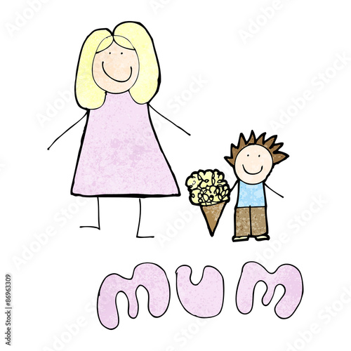 mother's day card cartoon
