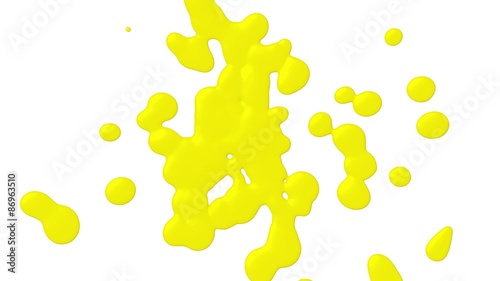 (4K) Gelbe Farbtropfen 