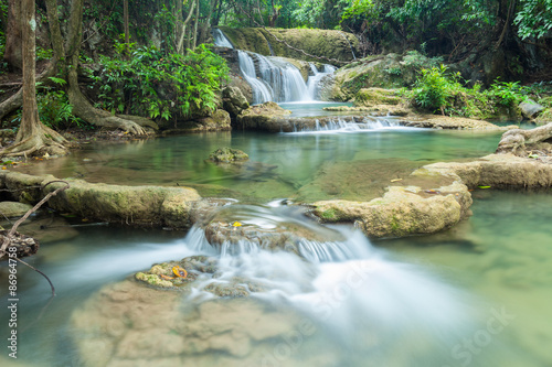 Beautiful Waterfall in Kanchanaburi  Huay Mae Kamin   Thailand