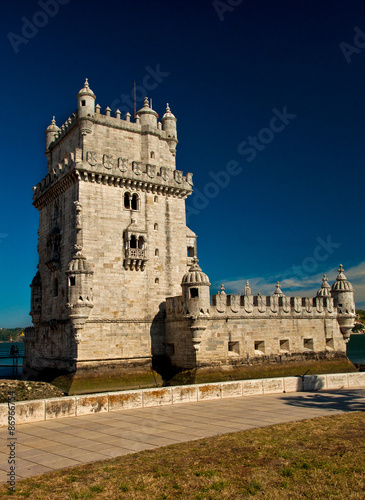 Belem tower on Tagus river,...