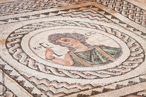 Obraz na płótnie Ancient religious mosaic in Kourion, Cyprus w salonie