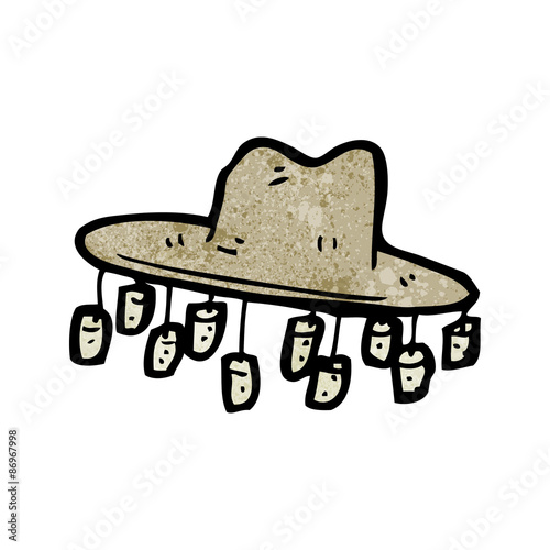 cartoon old australian hat