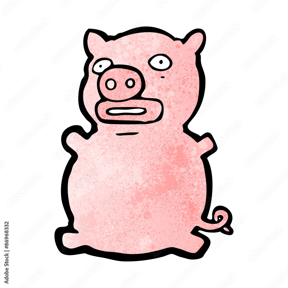 ugly pig cartoon Stock Vector | Adobe Stock