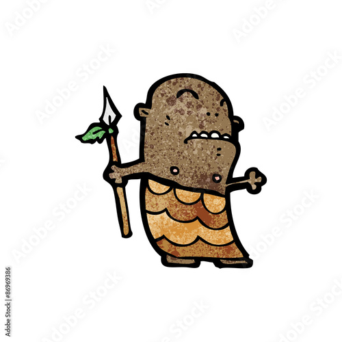 cartoon tribal man