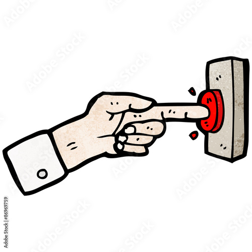 cartoon finger pressing button