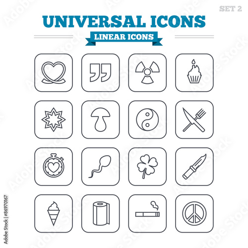 Universal linear icons set. Thin outline signs. Vector