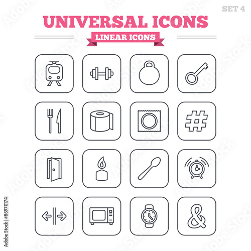 Universal linear icons set. Thin outline signs. Vector