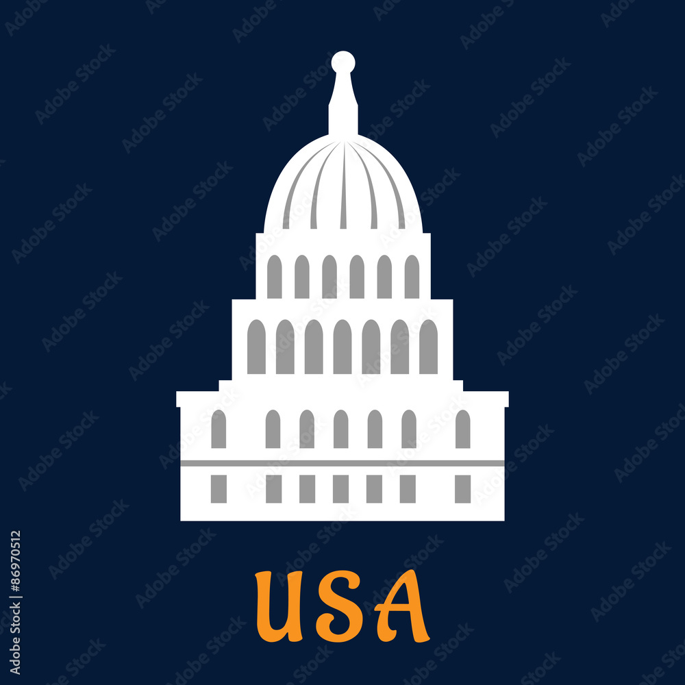 United States Capitol flat symbol