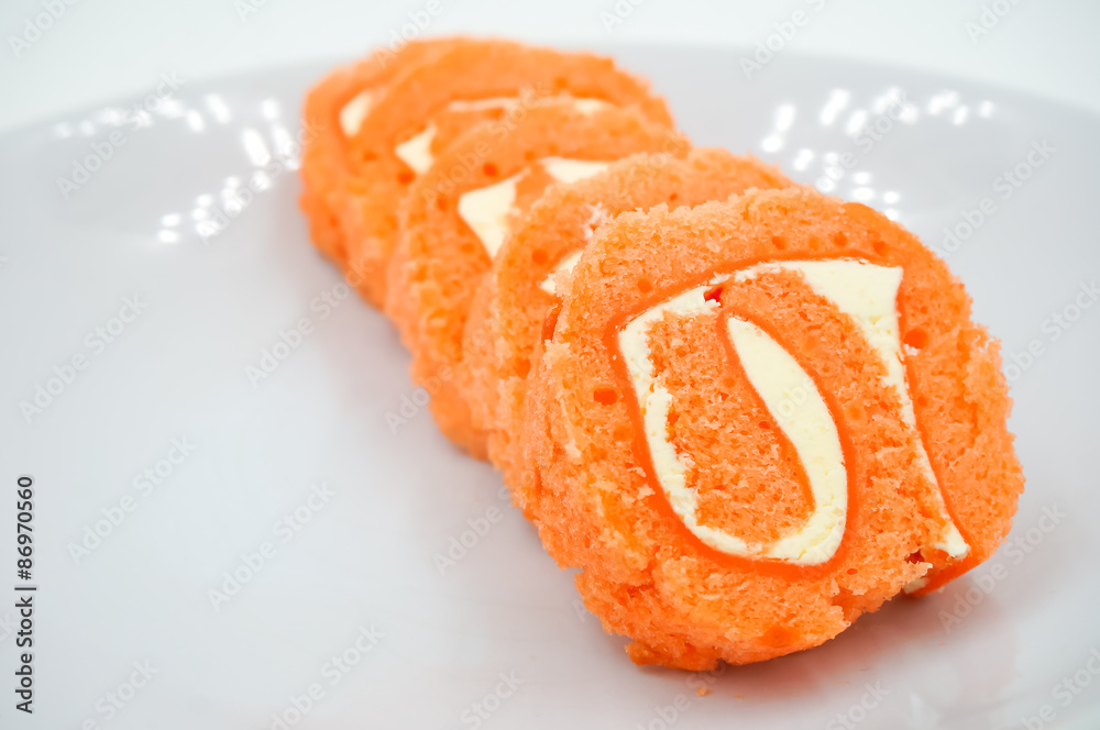 Yam roll cake