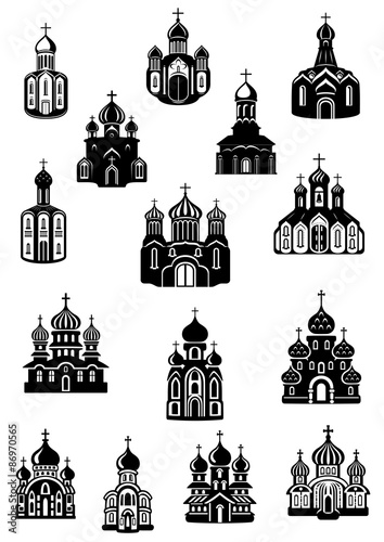 Temple, church fane and shrine icons