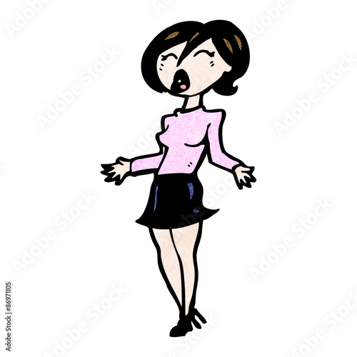 cartoon woman in short skirt © lineartestpilot