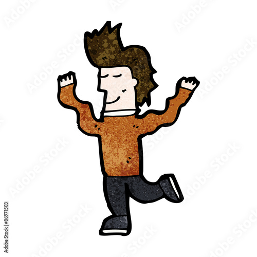 cartoon prancing man