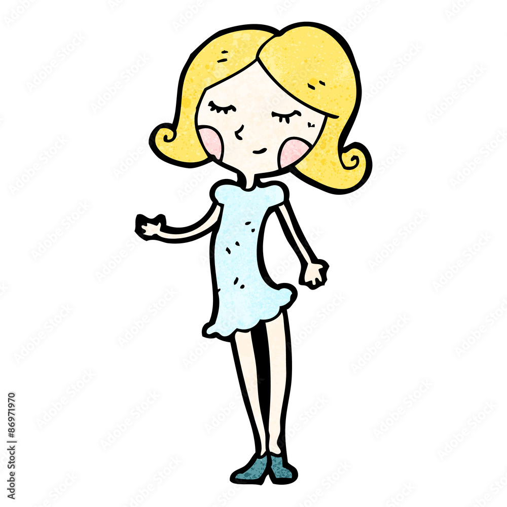 cartoon pretty blond girl
