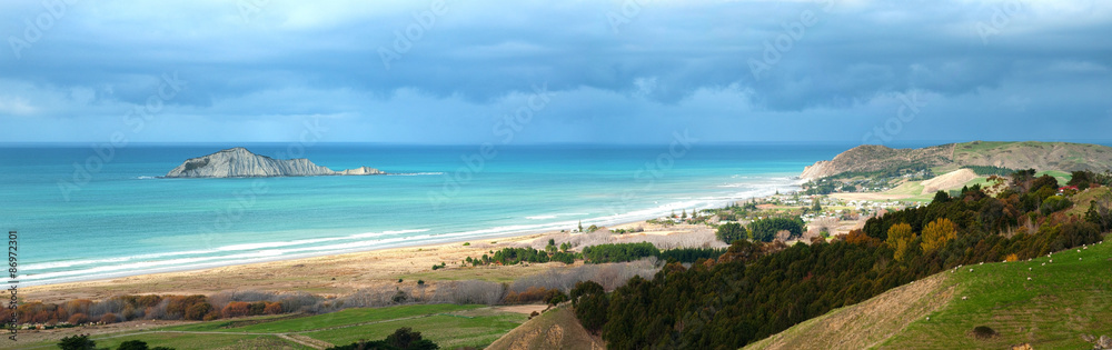 Panorama view on Waimarama Beach
