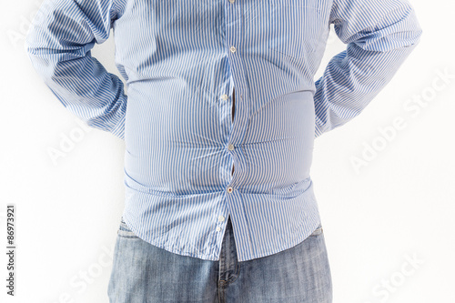 Obraz na płótnie Fat man on white background w salonie