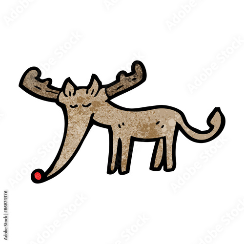 cartoon red nosed reindeer