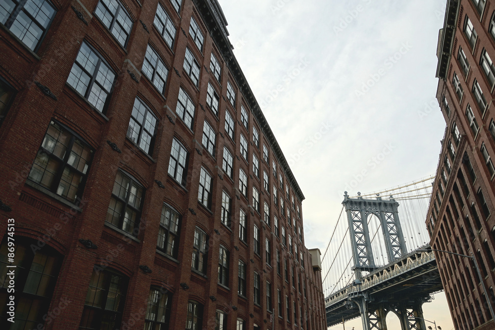 Naklejka premium Manhattan Brdige from Brooklyn