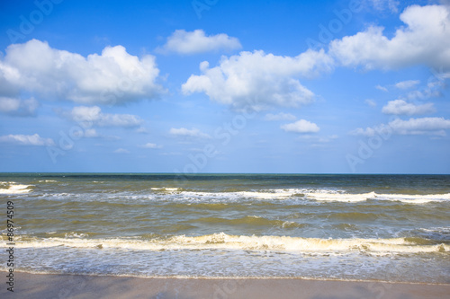 moving wave to a beach clear sky