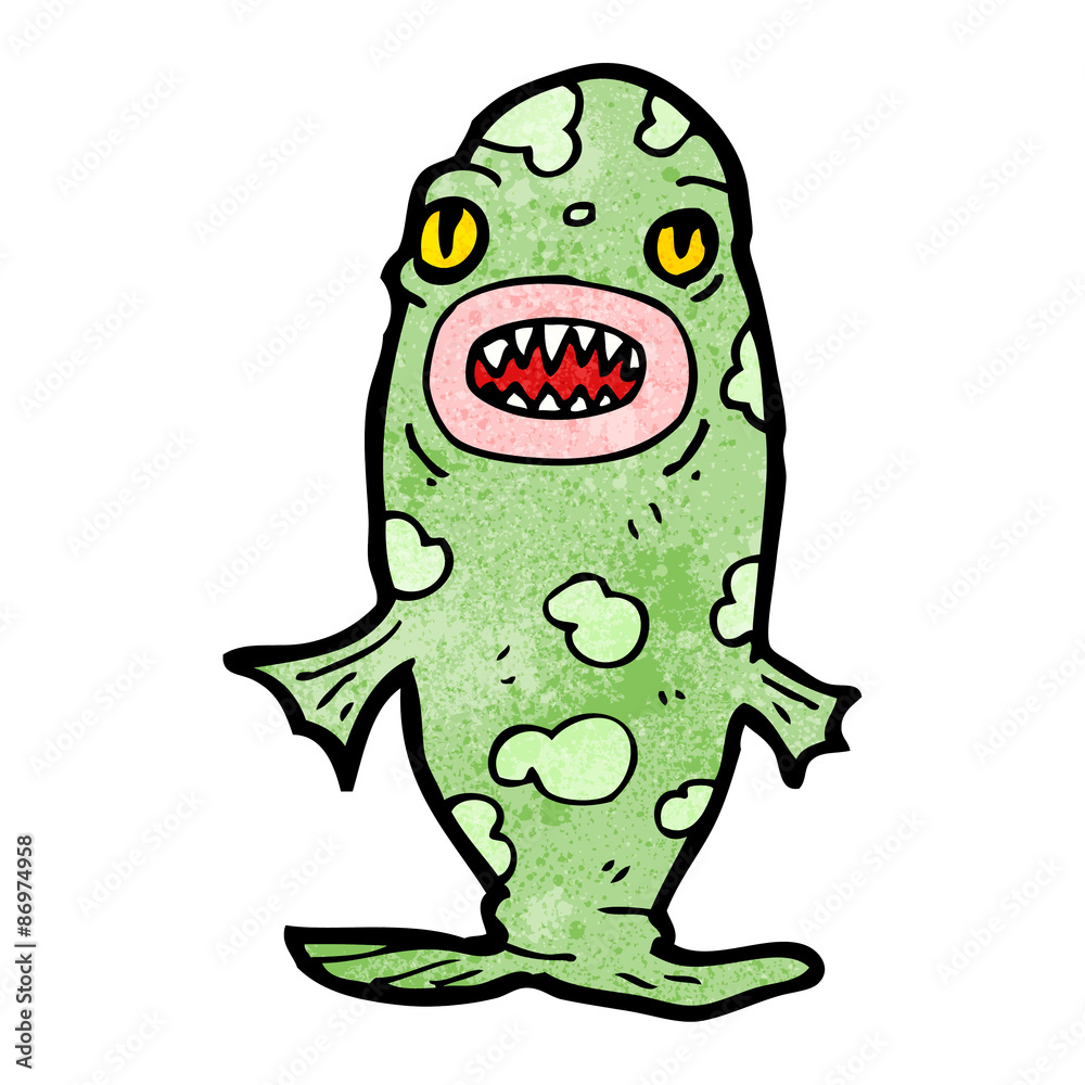 Obraz premium cartoon piranha