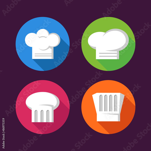 Compilation of Colorful Chef Hat Flat Icon