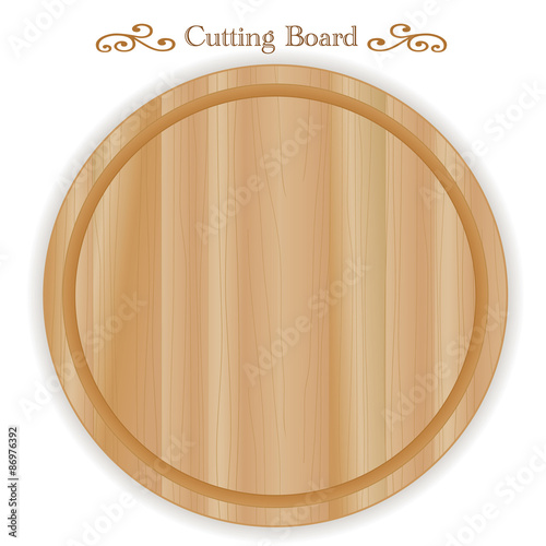 Cutting board, carving, cheese board, wood grain detail, round kitchenware