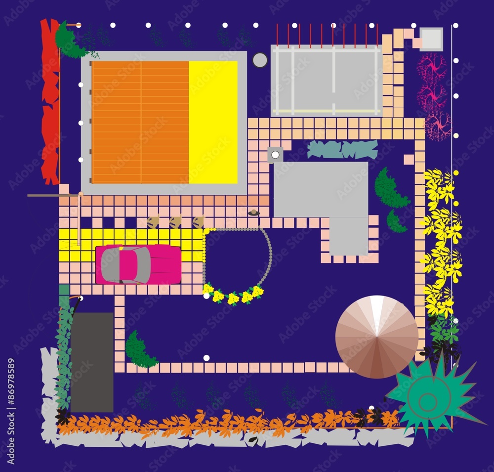 Naklejka premium Landscaping Area