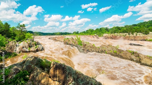 The Potomac River in time-lapse at Great Falls National park photo