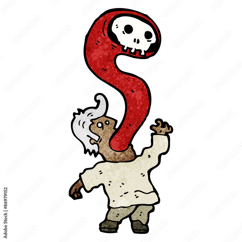 Fototapeta premium cartoon man possessed by demon