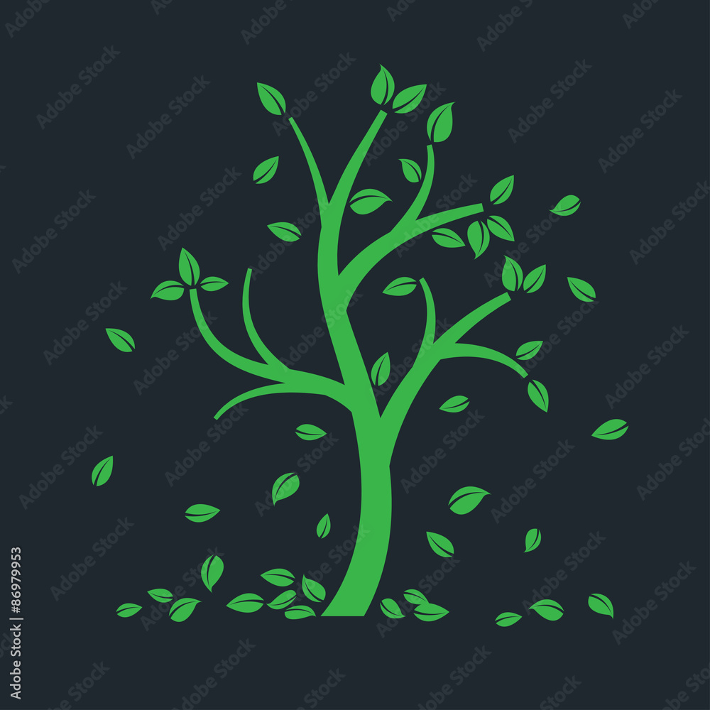 tree symbol with Thai art style isolated on dark background tree symbol with Thai art style isolated on dark background