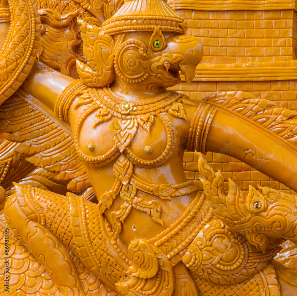 Thai candle wax sculpture of garuda