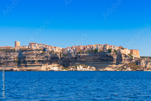 Fototapeta Naklejka Na Ścianę i Meble -  Houses on the cliff. Bonifacio, Corsica, France