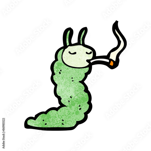 cartoon caterpillar smoking