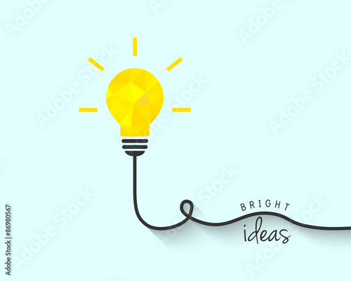 Bright polygon lightbulb as idea concept