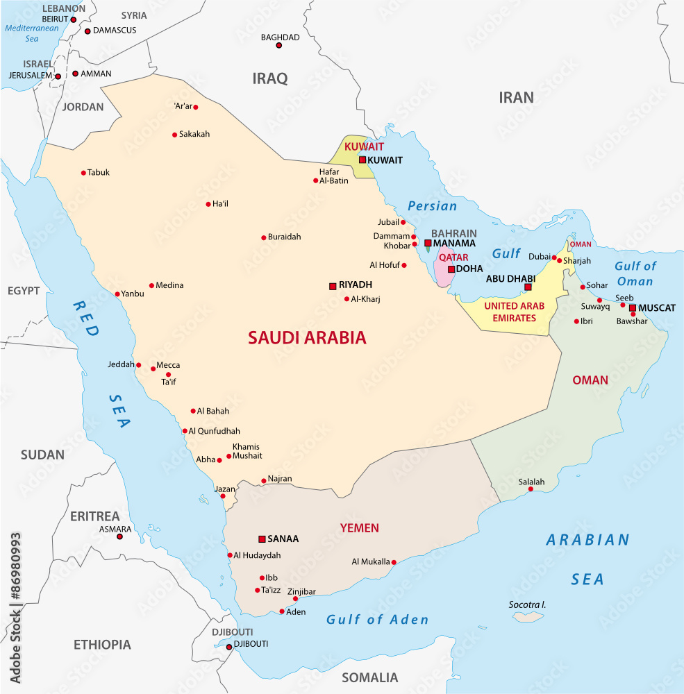 arabian peninsula map