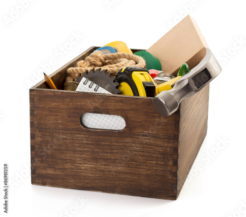 set of tools and instruments in toolbox photo