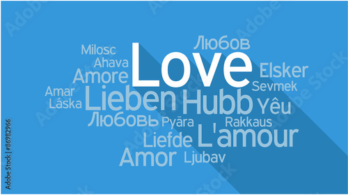 LOVE in different languages, word tag cloud #86982966