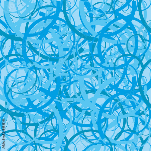 Blue seamless pattern with curves, vector illustration