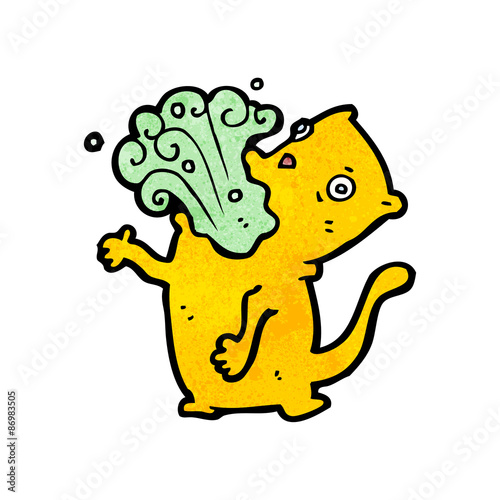 cartoon burping cat