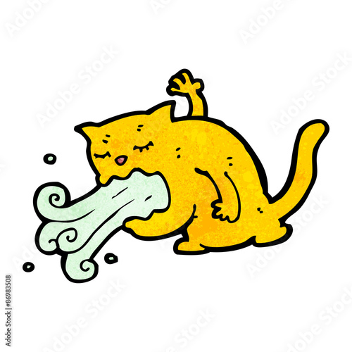 cartoon burping cat