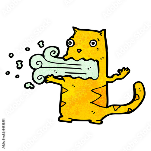 cartoon burping cat